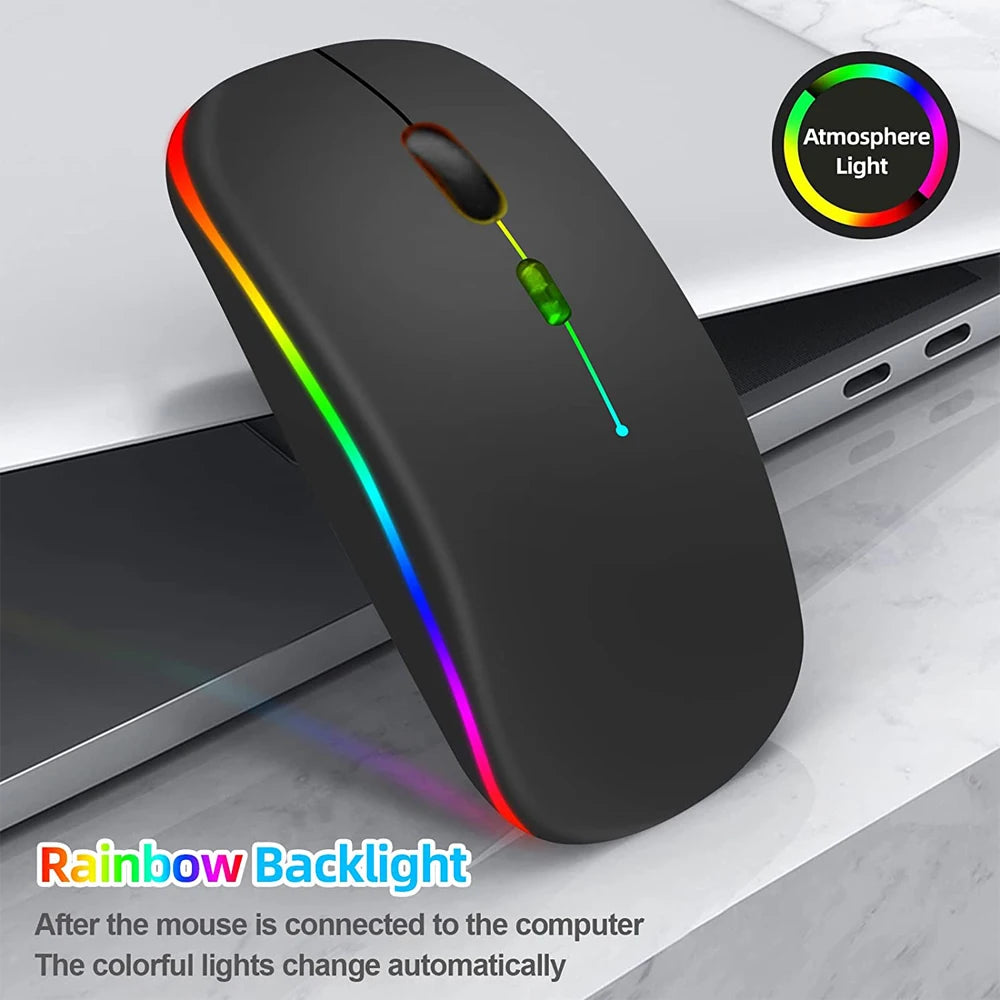 LED Silent Wireless Mouse Rechargeable