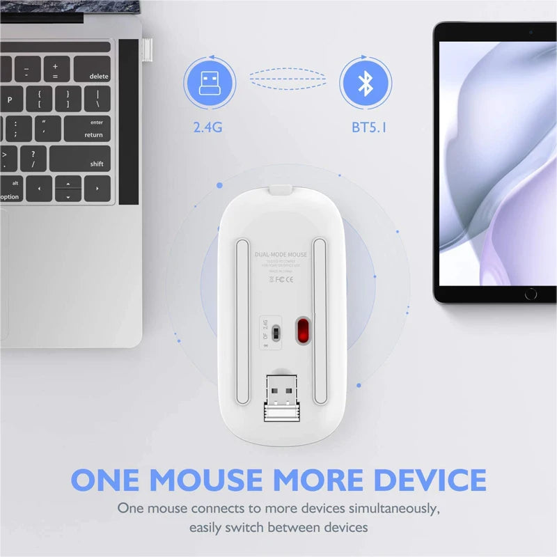 LED Silent Wireless Mouse Rechargeable
