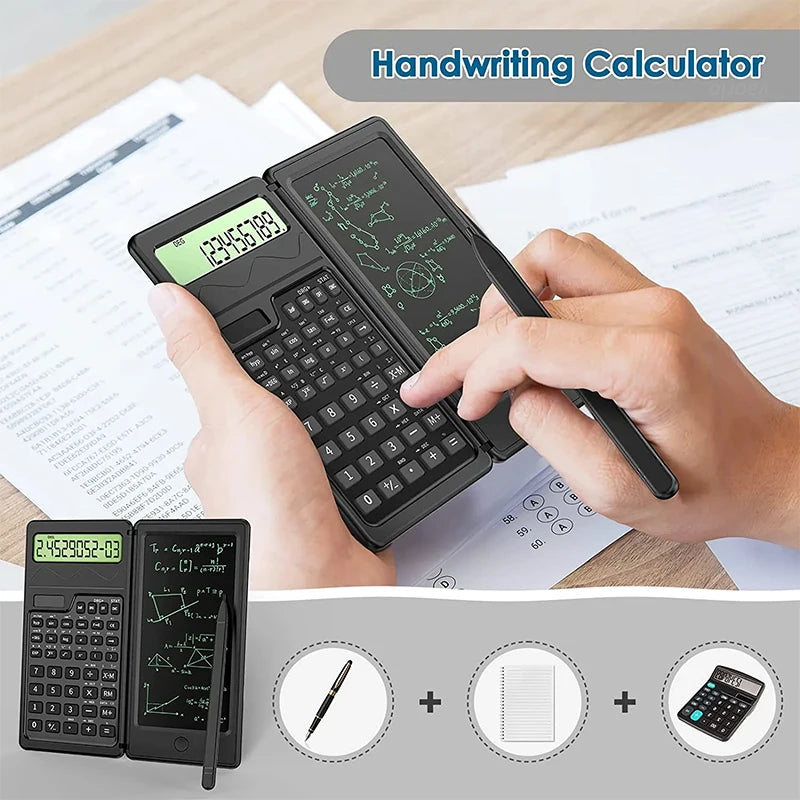 2 IN 1 Foldable Scientific Calculators With 6 Inch Writing Tablet