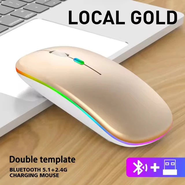 LED Silent Wireless Mouse Rechargeable