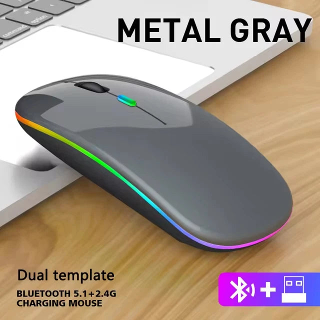 LED Silent Wireless Mouse Rechargeable